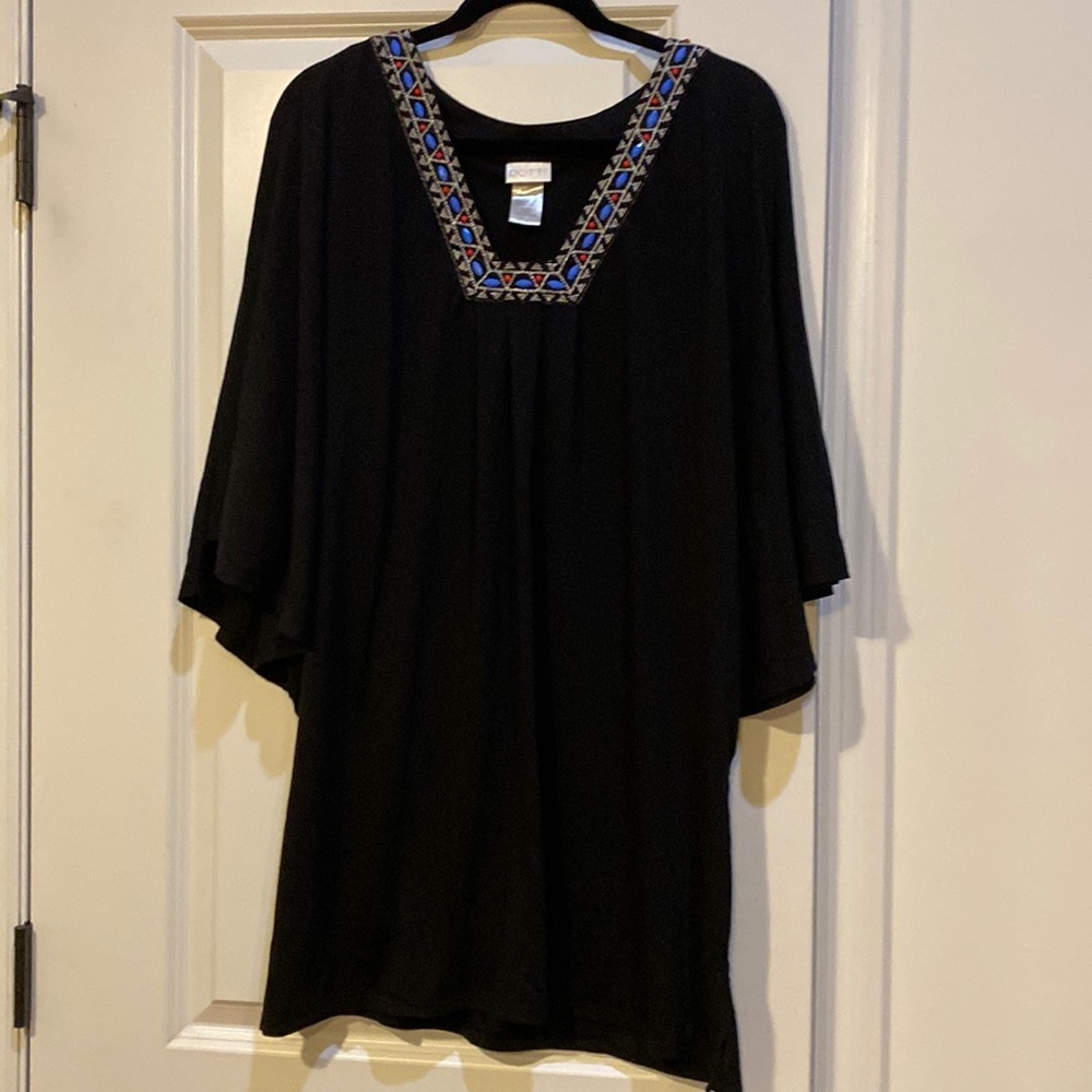 NWOT - DOTTI SWIM SUIT COVERUP - BLACK  SIZE XL